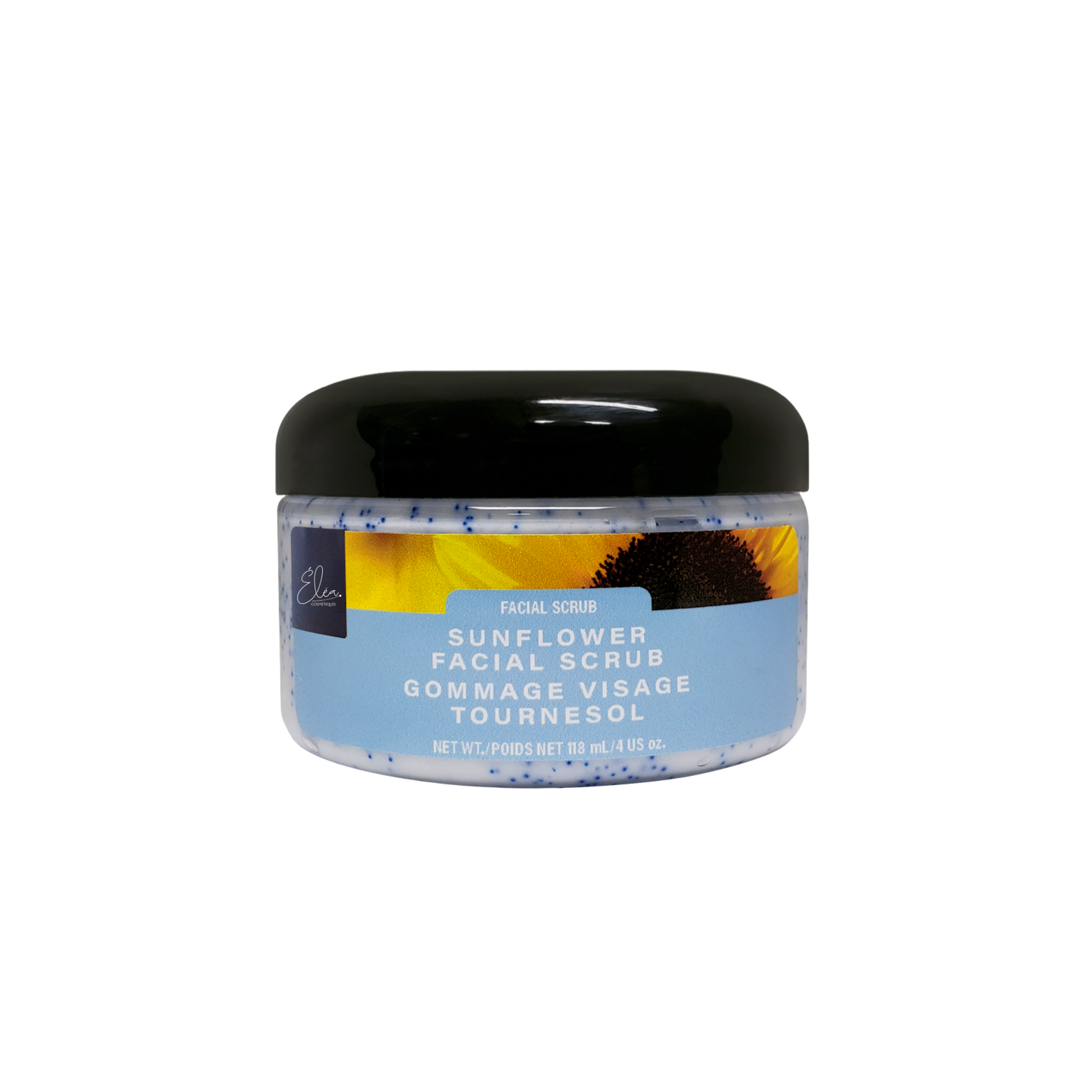 Gommage Exfoliant Tournesol Visage Éléa Cosmétiques — pot 118ml, vegan, sans parabènes, formulé au Canada