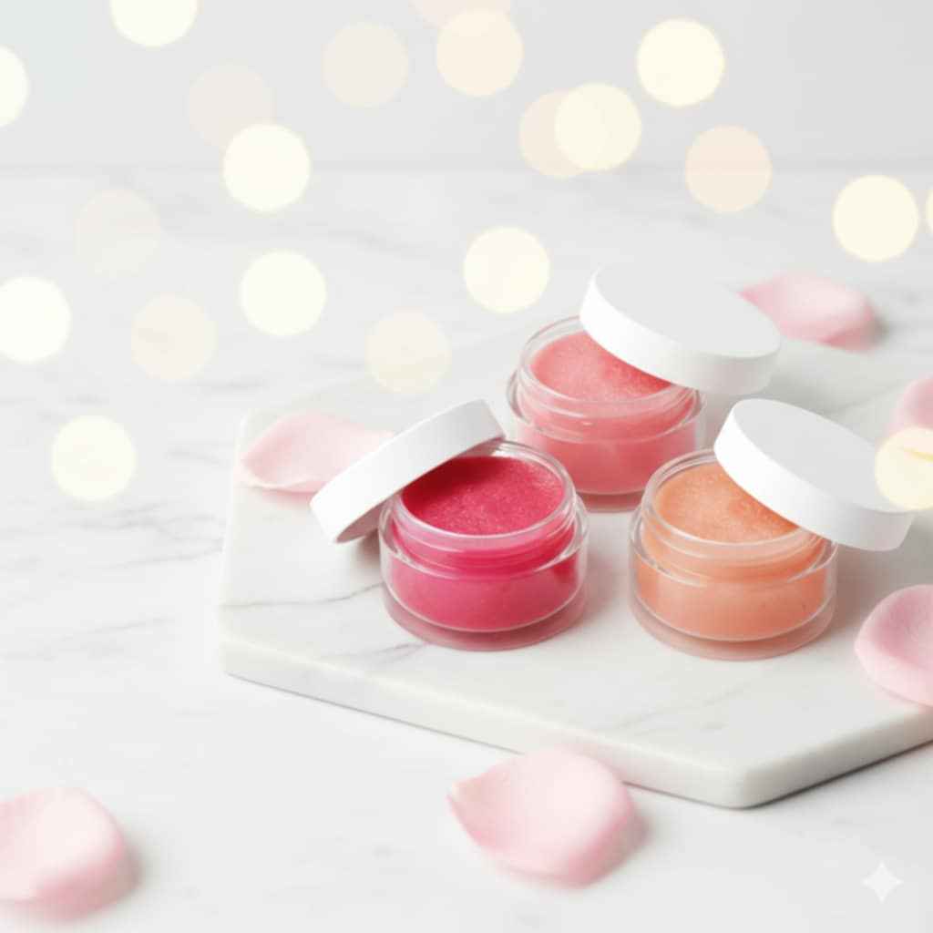 Coffret Lèvres Douces - Trio Exfoliant Tropical avec Boîte Cadeau